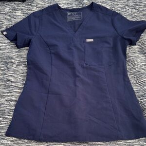 FIGS Women's Deep Blue Short Sleeve Top